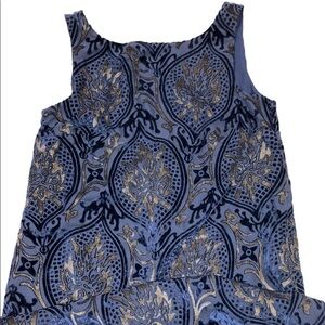 Ann Taylor LOFT xsmall blue velvet shift dress